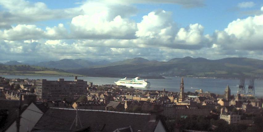 A Cruise Liner at Dock in Greenock